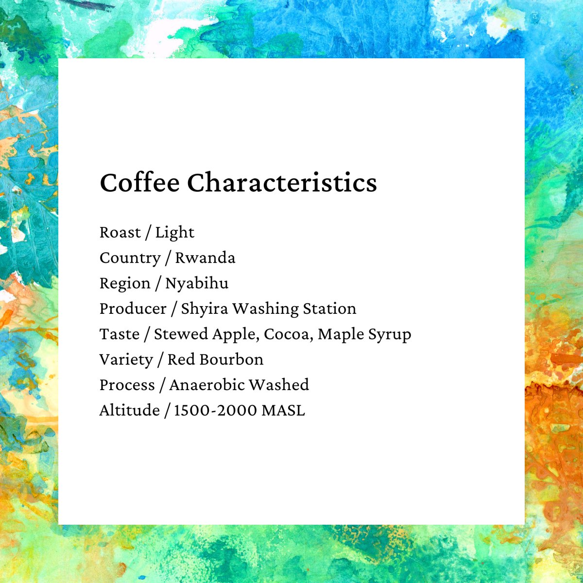 Rwanda - Shyira II (Anaerobic Washed) - Wilby&