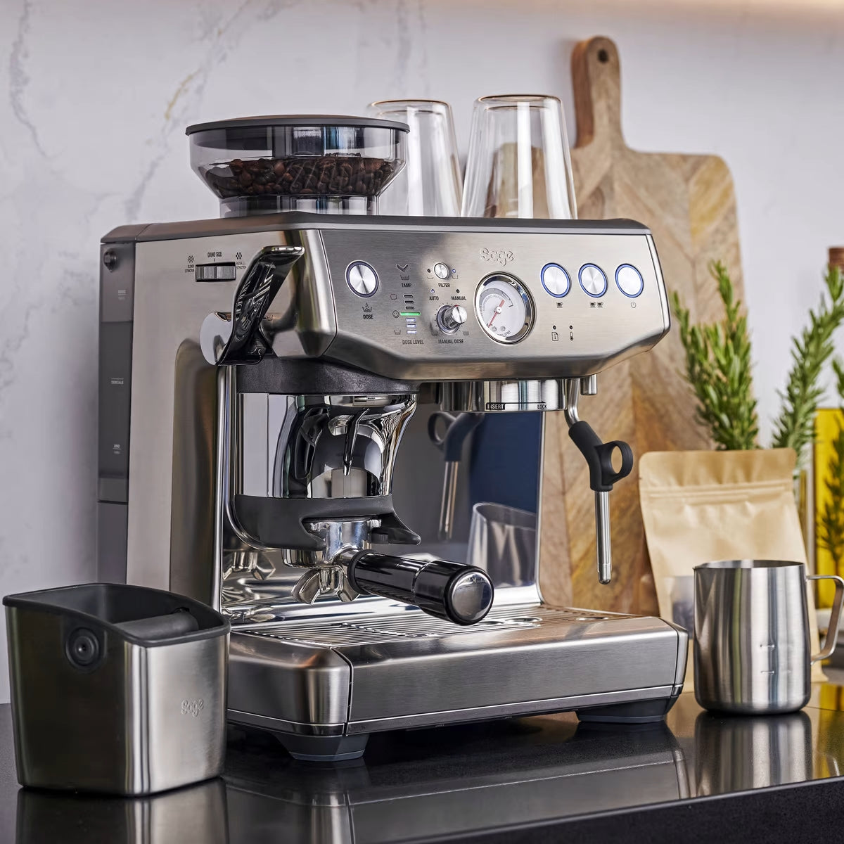 Sage Barista Express Impress Espresso Machine - Stainless Steel